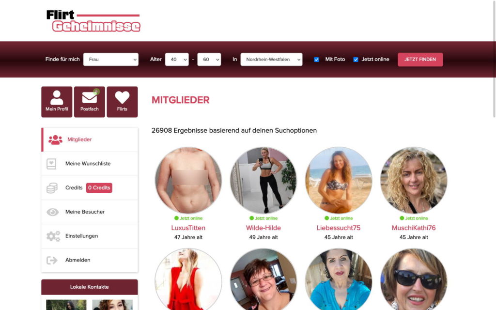 FlirtGeheimnisse.com Mitgliederbereich