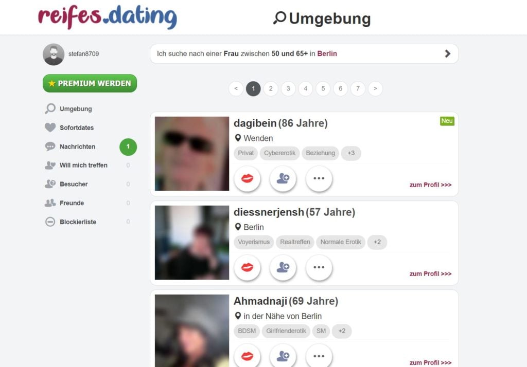 Testbericht - reifes.dating Mitgliederbereich