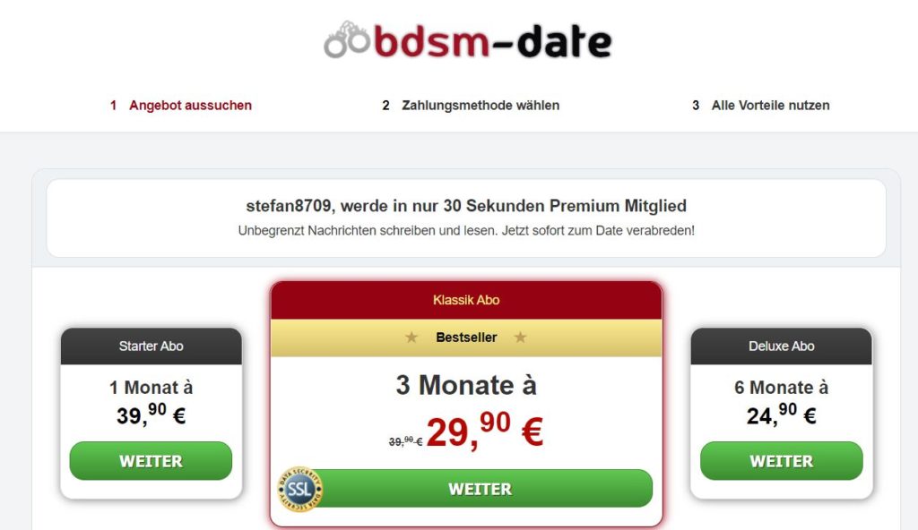 BDSM-Date.online Kosten
