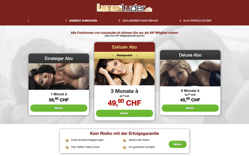 LuxusLuder.ch Kosten