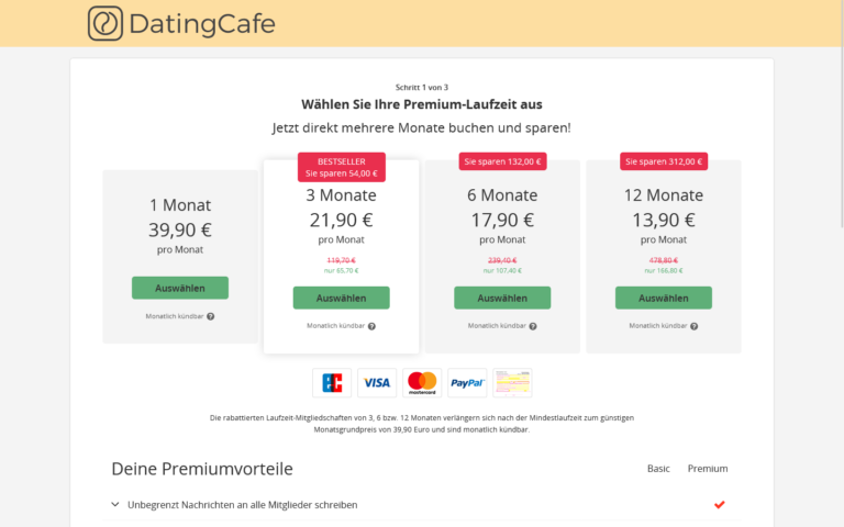 DatingCafe.de Kosten
