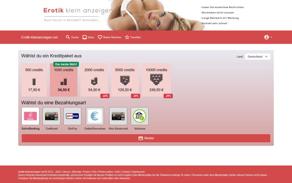 Erotik-Kleinanzeigen.net Kosten