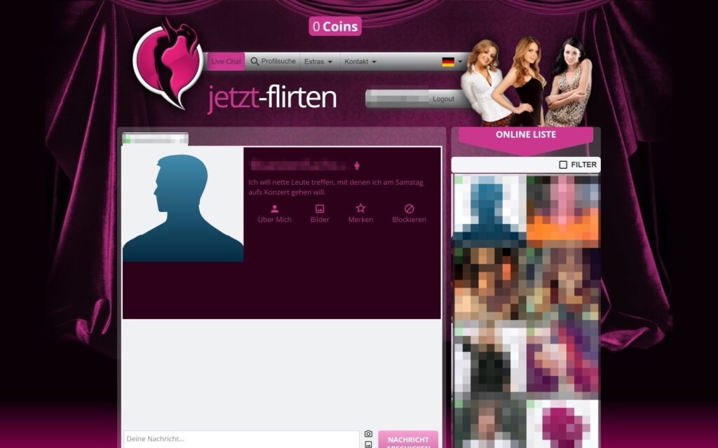 Jetzt-Flirten.com Mitgliederbereich