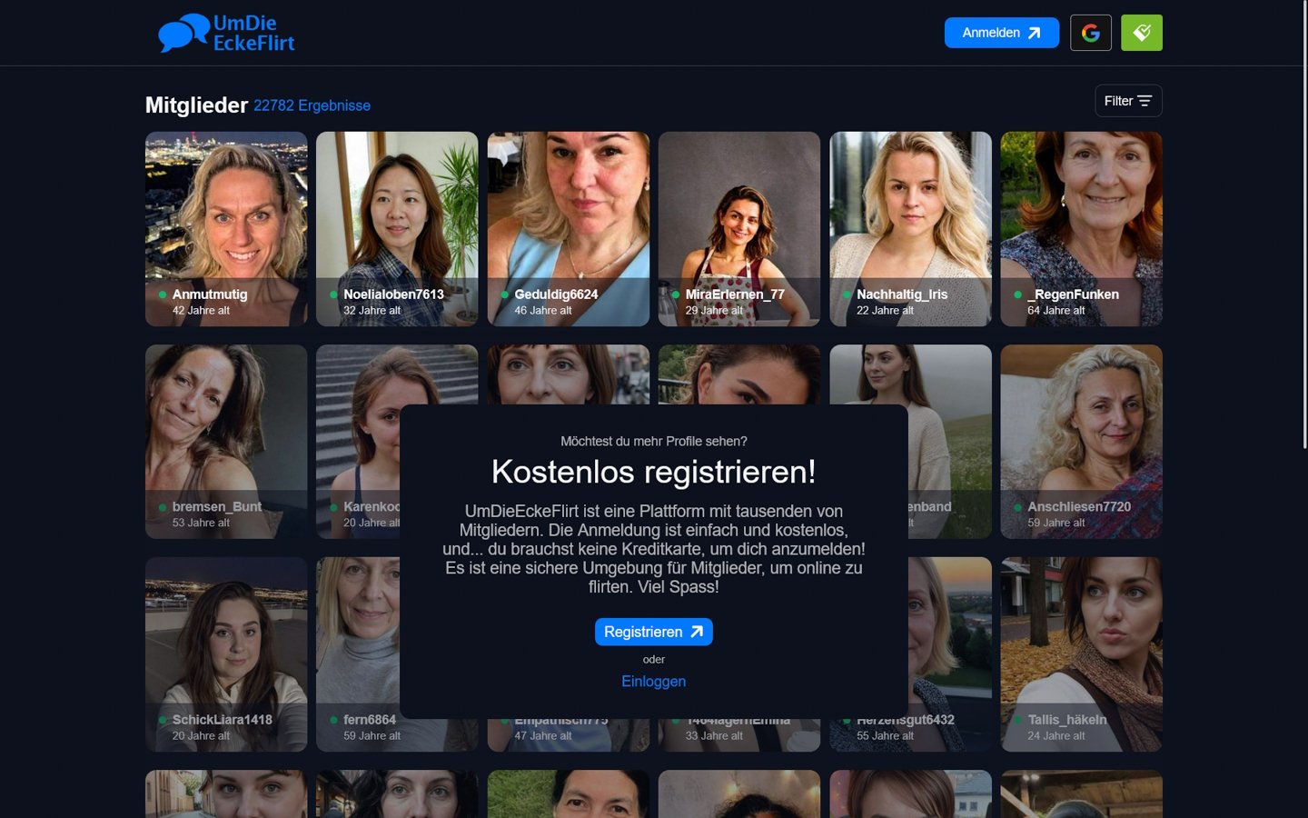 UmDieEckeFlirt.com Startseite