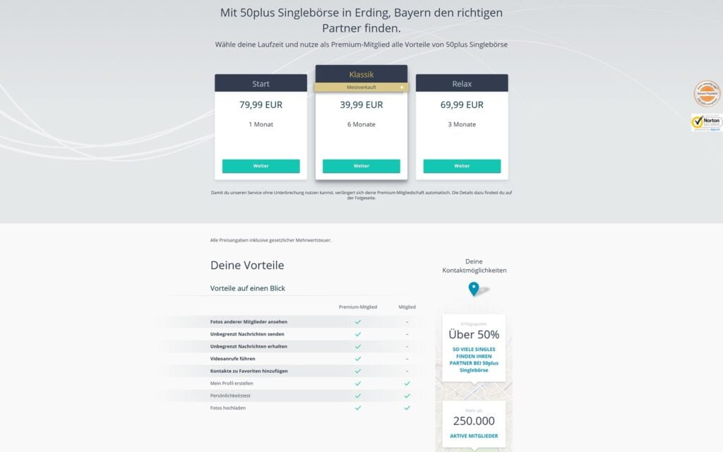 50Plus SingleBoerse.de Kosten