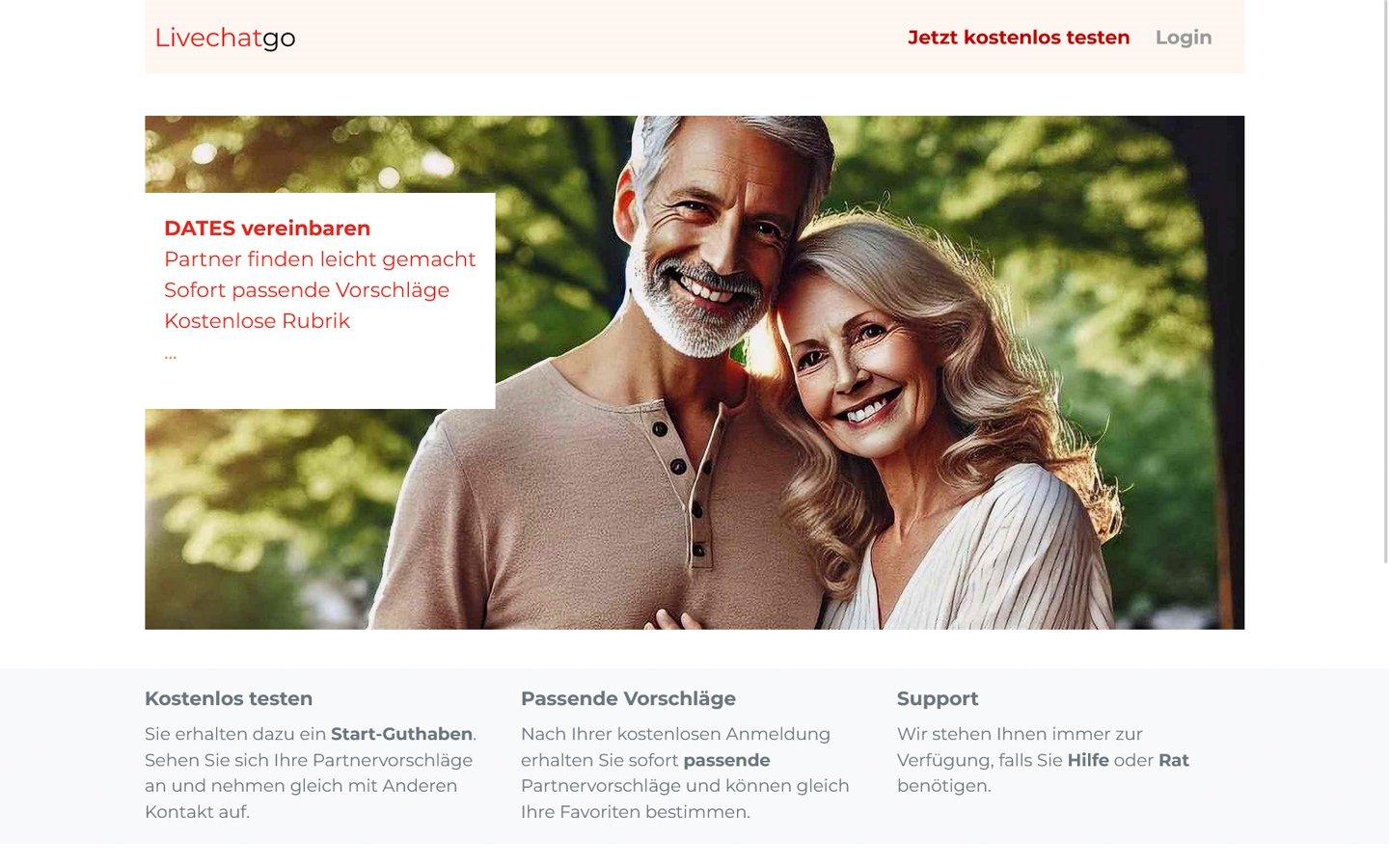 LiveChat Go.com Startseite
