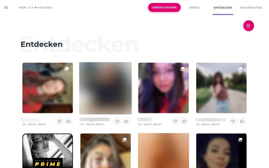 Testbericht AshleyMadison.com Mitgliederbereich