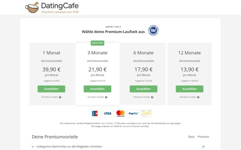 Testbericht DatingCafe.de Kosten