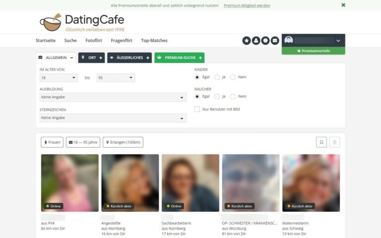 Testbericht DatingCafe.de Mitgliederbereich