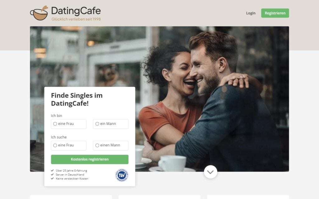 Testbericht DatingCafe.de Startseite