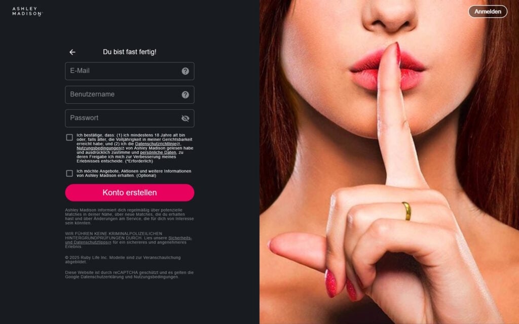 Ashley Madison Anmeldung 2