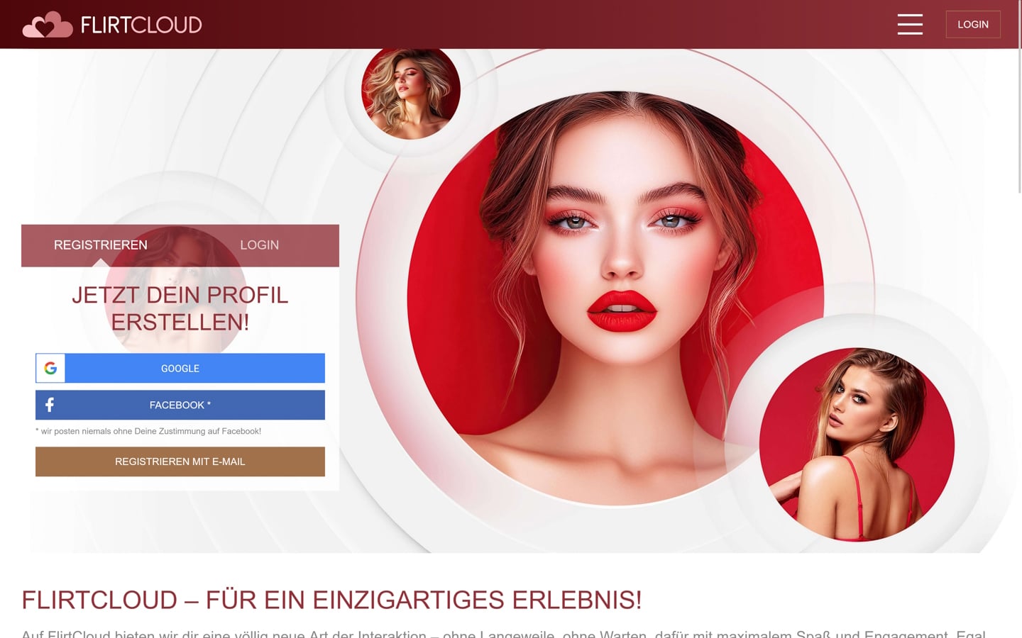 FlirtCloud.com Startseite