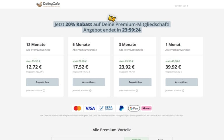 Testbericht DatingCafe.de Kosten